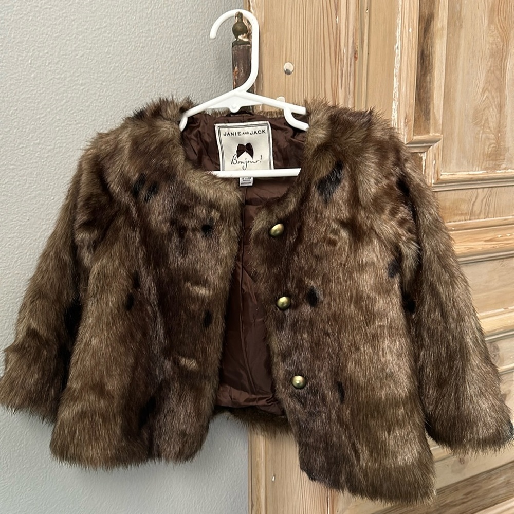 Janie and Jack faux fur coat toddler girl